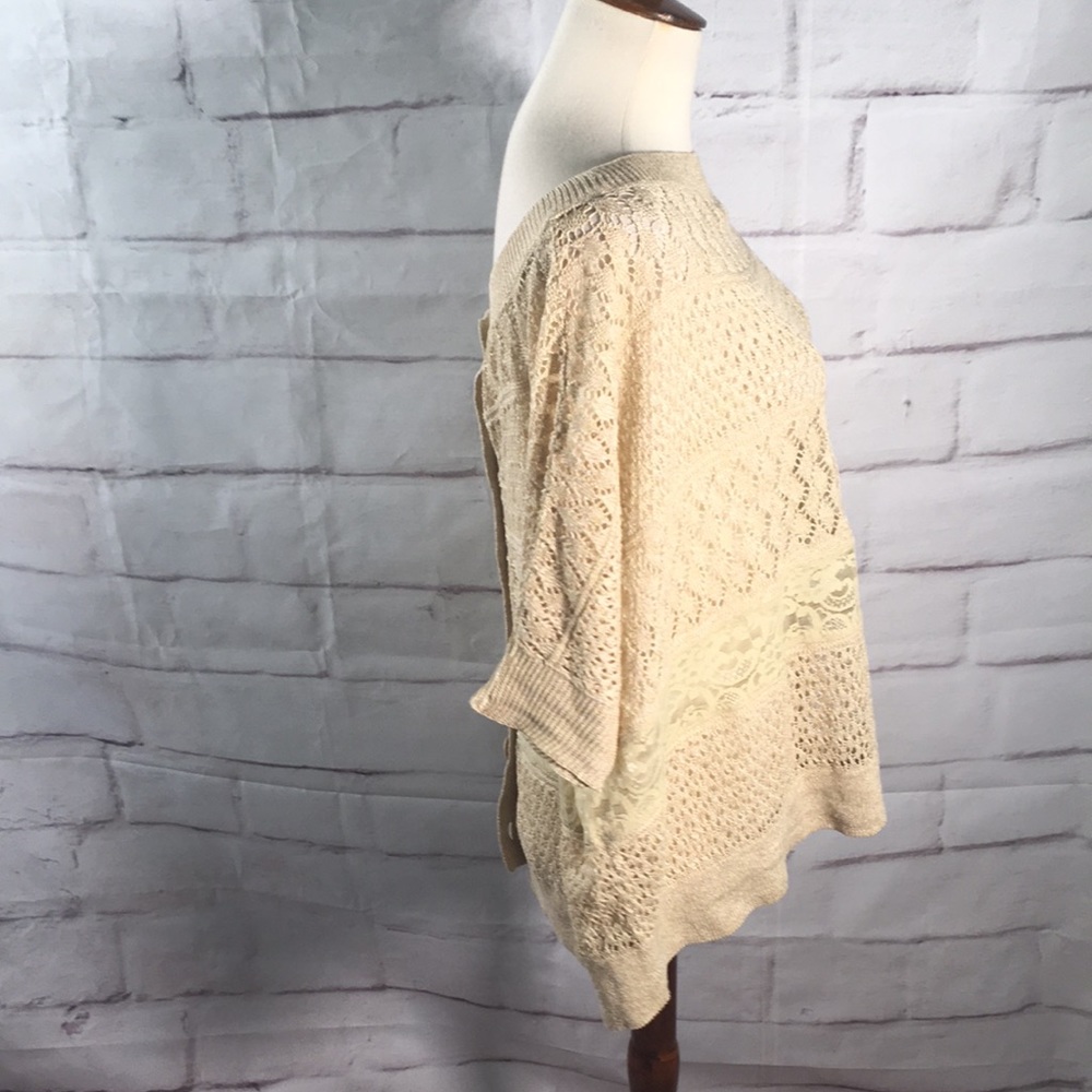 Anthropologie Moth Button Back Oversized Crochet … - image 5